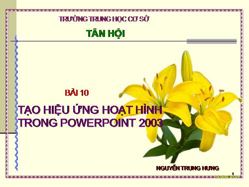 Tạo hiệu ứng hoạt hình trong Power point 2003