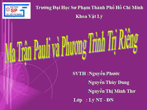 Các bài giảng: Cơ lượng tử đại cương