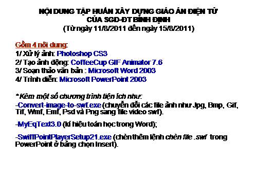 Tập huấn xây dựng GAĐT của SGD-ĐT BĐ P1