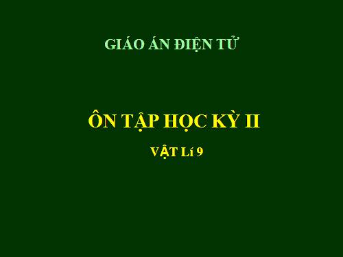 Ôn tập học kỳ II (Lý 9)