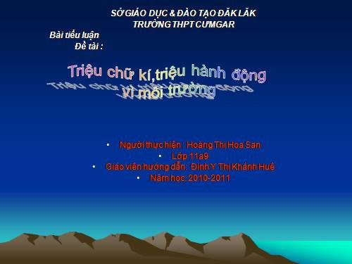 bai tieu luan ve van de moi truong