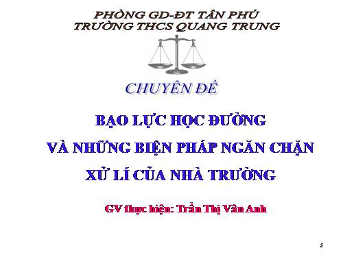 Bạo lực học đường-THCS Quang Trung, Tân phú