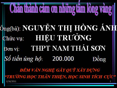Tạo bảng dữ liệu quyên góp