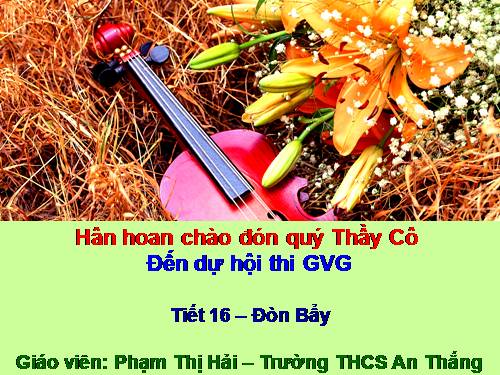 Tiết 16-ĐÒN BẨY(Thi GVG)