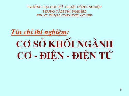 thí nghiệm cơ điện hàn hồ quang