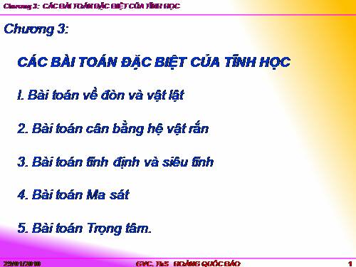 Các bài toán về tĩnh học