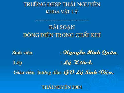 dong dien  trong chat khi    ....ppt