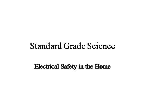 Electrical Safety