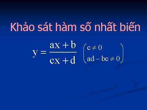 Khảo sát hàm nhất biến