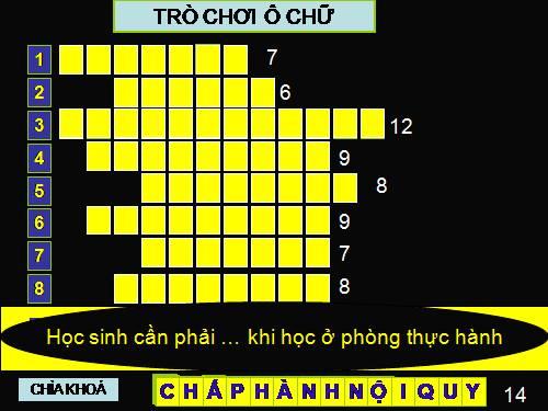ô chữ đầu năm học