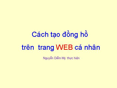 cách tạo đồng hồ trên trang wed cá nhân