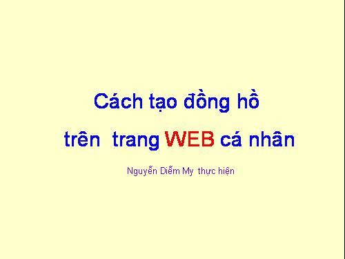 cách tạo đồng hồ trên trang web cá nhân