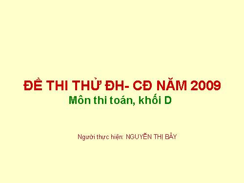 ĐỀ THI THỬ TOÁN(KHỐI D)