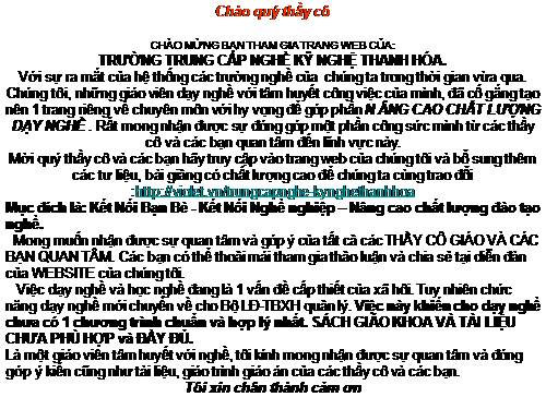 Chào các thầy cô