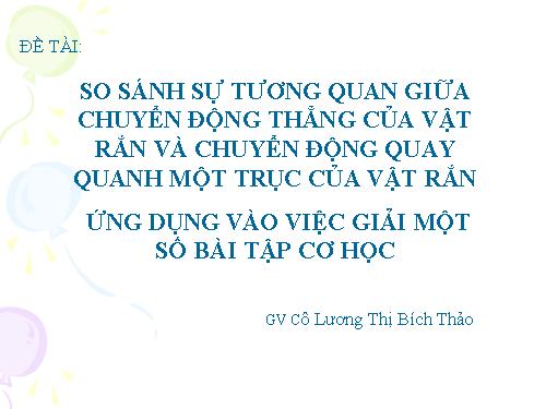 chuyển động thẳng và quay