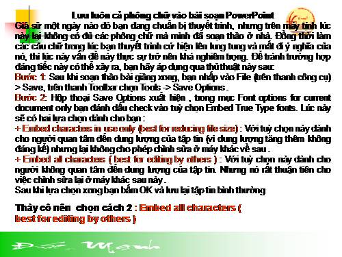 Lưu Font chữ