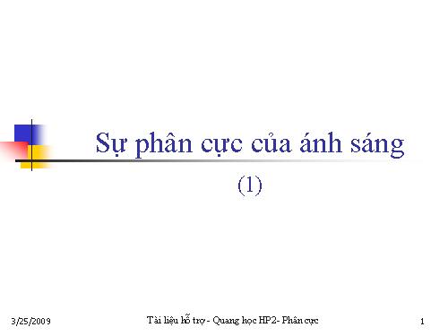 Sự phân cực của ánh sáng