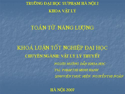 Bảo vệ khóa luận tốt nghiệp Vật lý 2007 - No 6