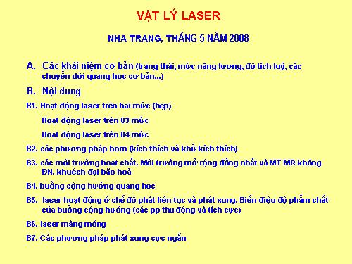 CAO HỌC CHUYÊN NGHÀNH QUANG HỌC