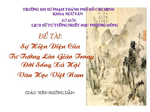 lão giáo đối với văn học vn