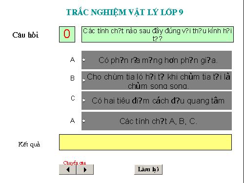 trắc nghiệm vật lí 9