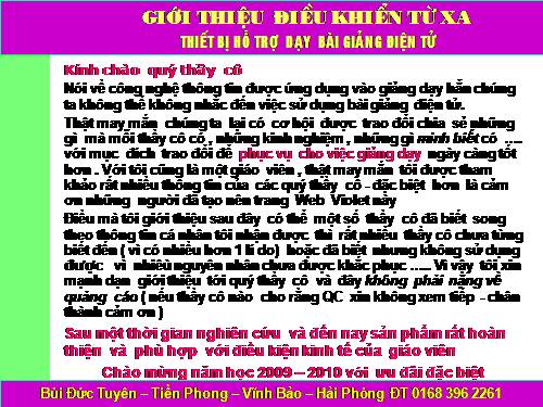 Điều Khiển máy tính từ xa - Hỗ Trợ dạy bài giảng điện tử , trình chiếu , nghe nhạc , ...