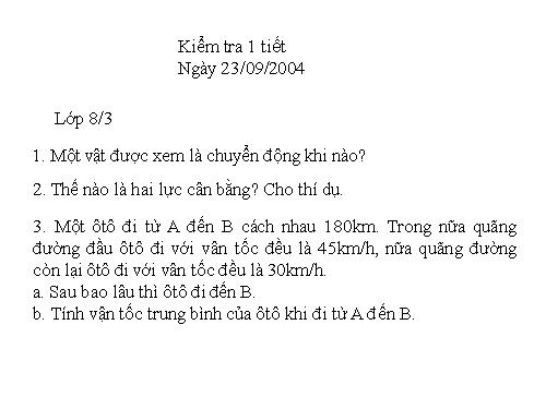 bài 1 chuyển động cơ học