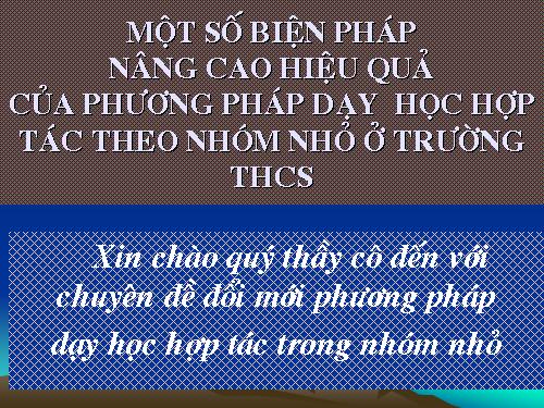 Day học theo nhóm