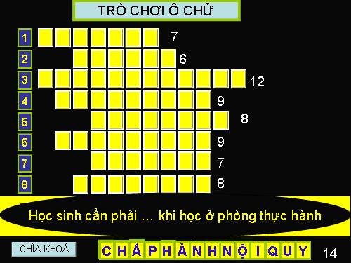 Ô chữ đầu năm học bằng ppt