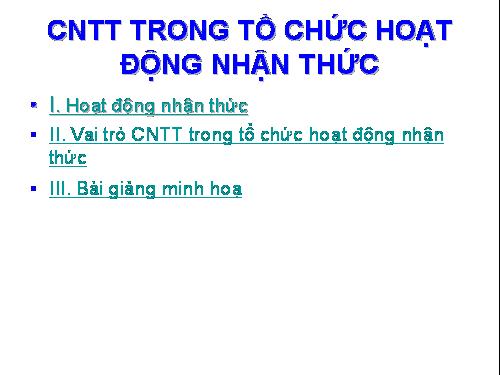 ứng dụng CNTT trong dạy học Vật lý