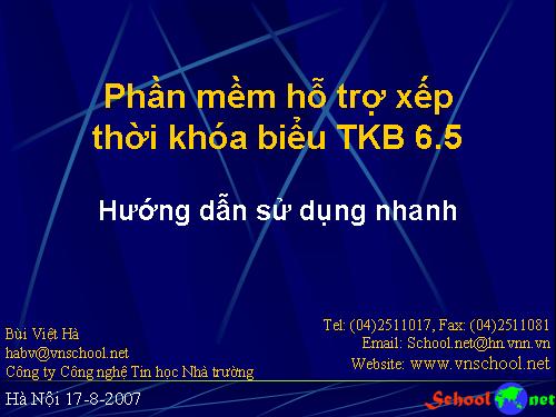 Phần mềm 6.5 xếp TKB