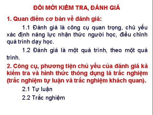 Đổi mới kiểm tra đánh giá Vật lí 12