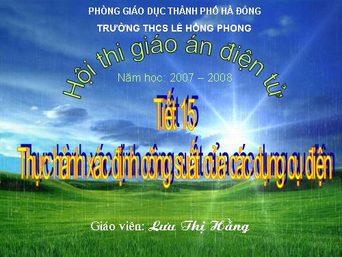 Bai 15-TH: Xac dinh công suất của các dụng cụ điện