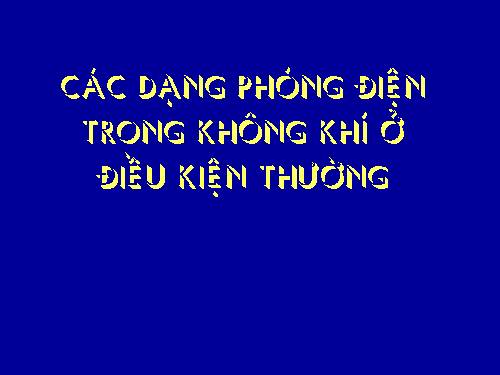 Phóng điện trong không khí