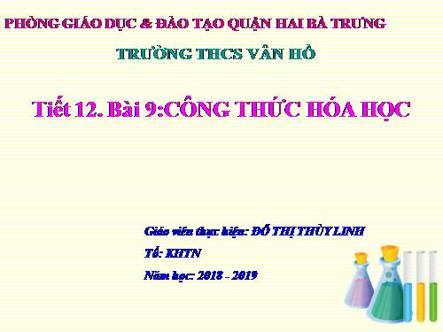 Bài 9. Công thức hoá học