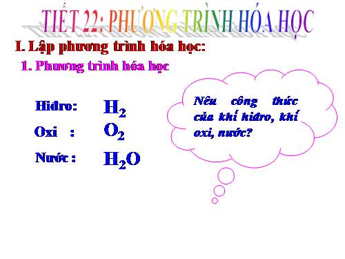 Bài 16. Phương trình hoá học