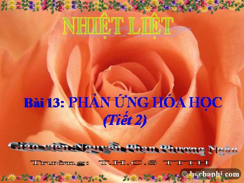 Bài 13. Phản ứng hoá học