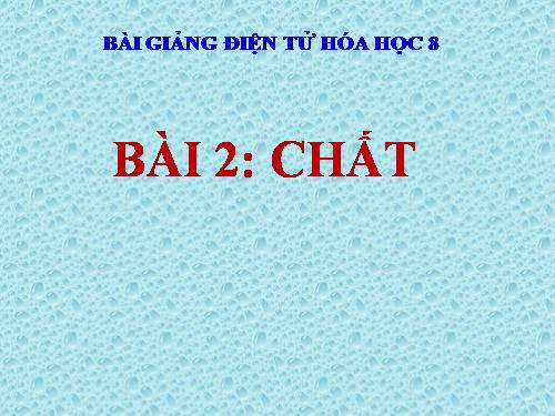 Bài 2. Chất