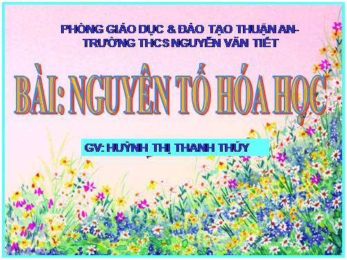 Bài 5. Nguyên tố hoá học