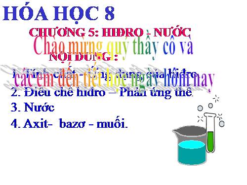 Bài 31. Tính chất - Ứng dụng của hiđro