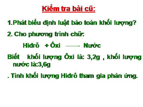 Bài 16. Phương trình hoá học