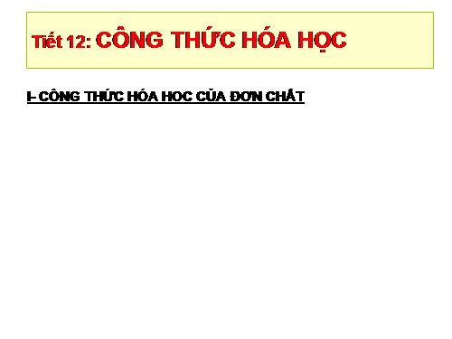 Bài 9. Công thức hoá học