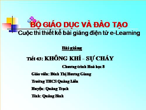 Bài 28. Không khí - Sự cháy