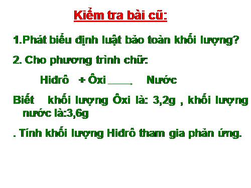 Bài 16. Phương trình hoá học