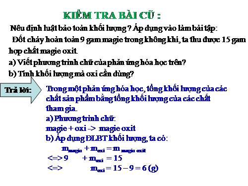 Bài 16. Phương trình hoá học