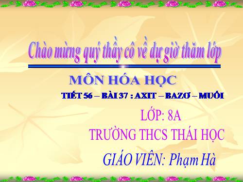 Bài 37. Axit - Bazơ - Muối