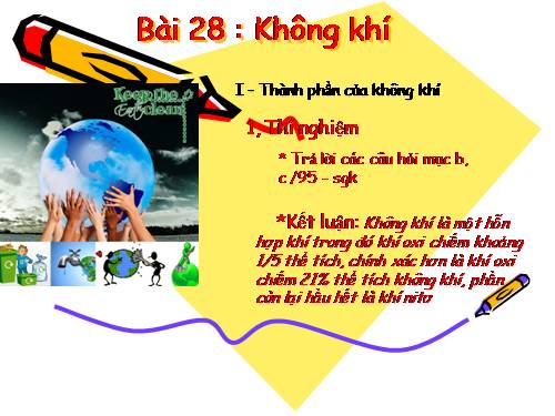 Bài 28. Không khí - Sự cháy