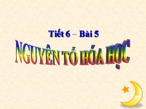 Bài 5. Nguyên tố hoá học