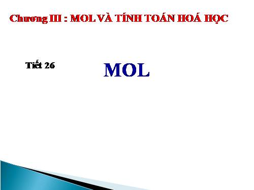 Bài 18. Mol