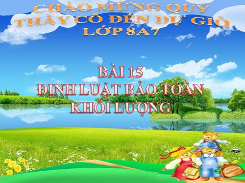 Bài 15. Định luật bảo toàn khối lượng